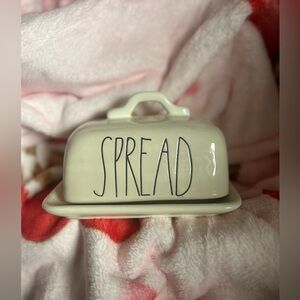 White Ceramic Butter Dish Rae Dunn RARE